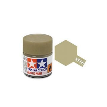 Tamiya Mini XF-55 Flat Dark Tan Acrylic Paint 10ml Bottle - 81755