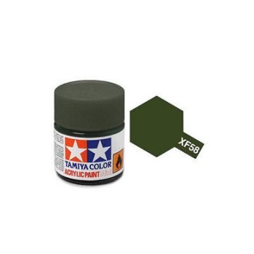 Tamiya Mini XF-58 Flat Olive Green Acrylic Paint 10ml Bottle - 81758