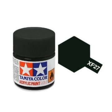 Tamiya Mini XF-27 Flat Black Green Grey Acrylic Paint 10ml Bottle