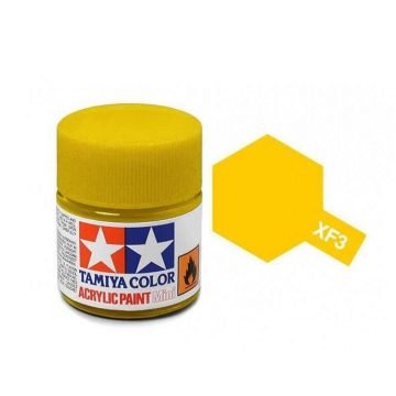 Tamiya Mini XF-3 Flat Yellow Acrylic Paint 10ml Bottle