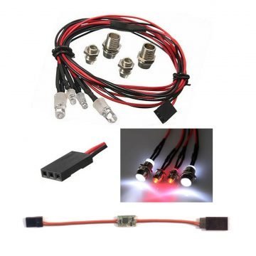 LED Lights Red and Clear with Futaba Plug and 3 Mode Switch
