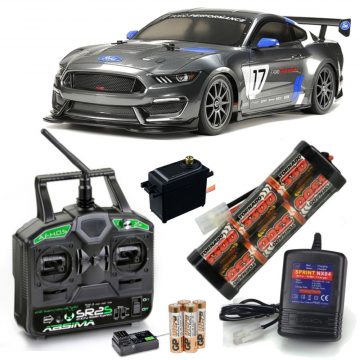 Tamiya Ford Mustang GT4 TT-02 58664 Ready to Go Bundle with Stick Type Radio