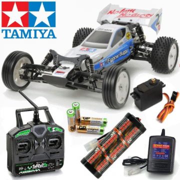 Tamiya Neo Fighter Buggy Kit 58587 Ready to Go Bundle with Stick Type Radio