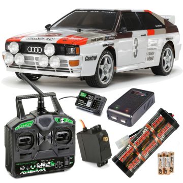 Tamiya Audi Quattro A2 Rally - TT-02 #58667 Ready To Go Bundle with Stick Radio