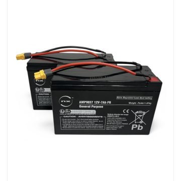 1 x Pair of 12 Volt 7Ah Viper Lakestar Rechargeable Bait Boat Batteries with XT60 Connectors