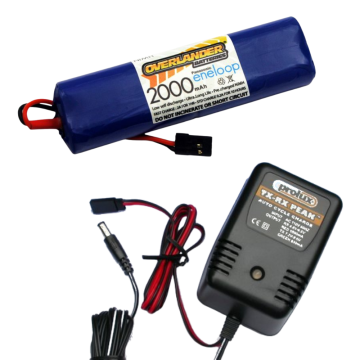 Lake Reaper DE-104 & DE-108 Transmitter Batteries and Charger Combo High Capacity 2000MAH Battery & Fast Charger 1A