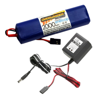 Lake Reaper DE-104 & DE-108 Transmitter Batteries and Charger Combo High Capacity 2000MAH Battery