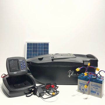 Lake Reaper Bait Boat Black with FF918 Fish Finder, Single Hand Control, Solar Panel Bundle