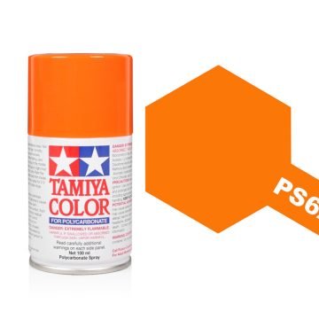 Tamiya 100ml PS-62 Pure Orange Polycarbonate Spray Paint #86062